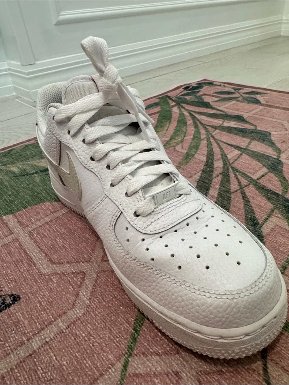 Nike Air Force Ones White Light Orewood Brown Pink Foam 9